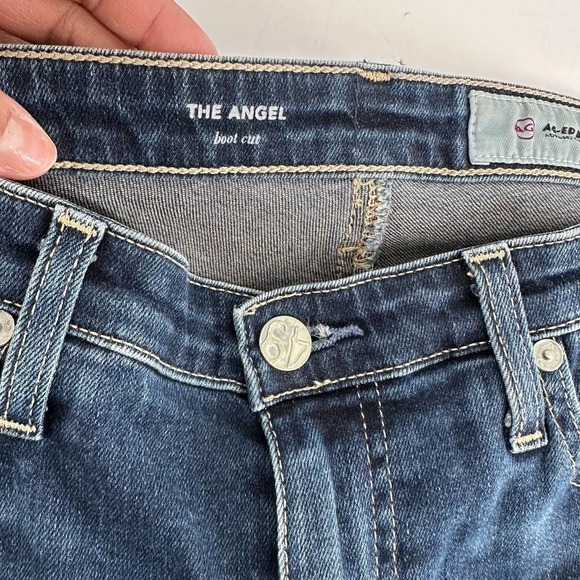Adriano Goldstein the Angel Bootcut Jeans Classic Pockets Whiskering Blue‎ 29R - Picture 4 of 5